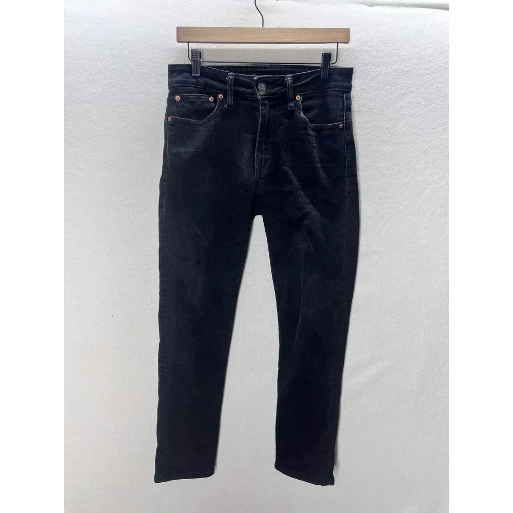 American Eagle Slim Straight Jeans Mens 28x30 Black Denim Airflex+‎ Stretch 3261
